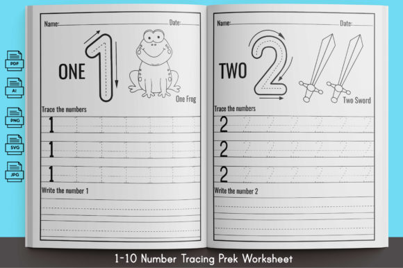 1-10 Number Tracing Prek Worksheet: Graphics for Teaching Materials