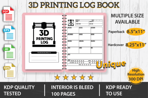 3D Printing Log Book KDP Interior