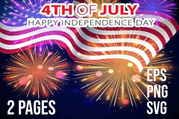 4th of July KDP Coloring Pages Graphics