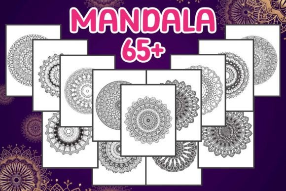 65 Mandala Set Coloring Pages & Graphics Bundle