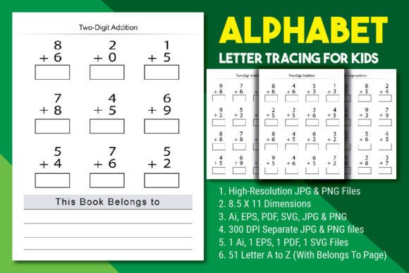 Addition Math Activity Worksheets: Graphics for Teaching Materials