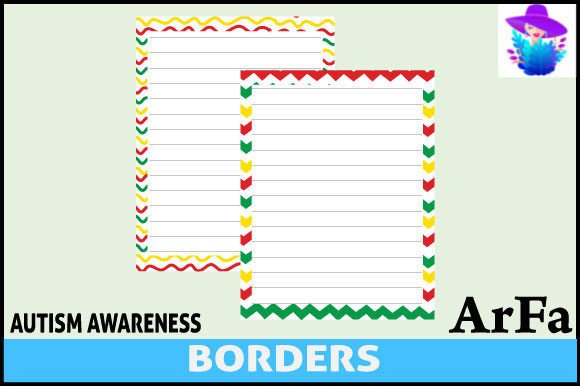 Autism Awareness Borders - Lined Paper
