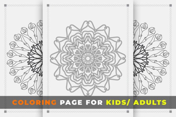 Coloring Mandala Design for Kids Adults: Graphics & Coloring Pages