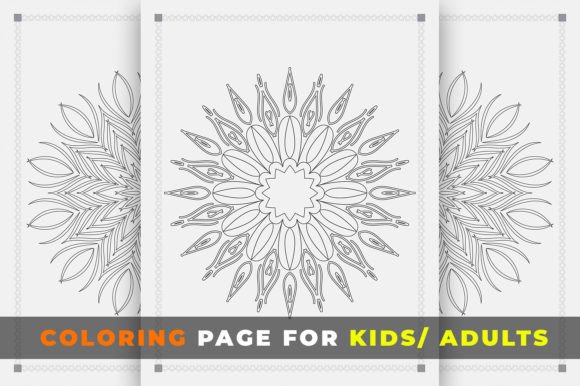 Coloring Mandala Design Graphics for Printable Coloring Pages