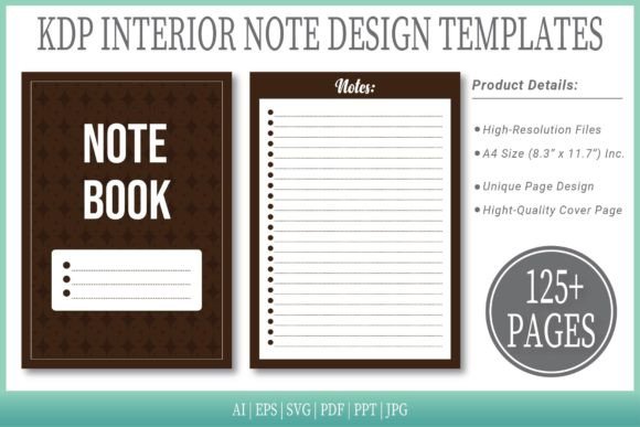 Deep Oak Color Notepad Templates Graphics for Kdp Interiors