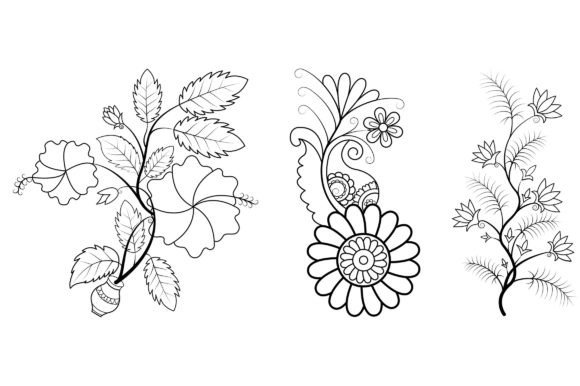 Floral Coloring Pages Graphics for Real Design Projects