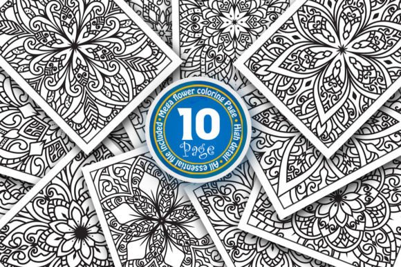 Flower-Based Mandala Coloring Page