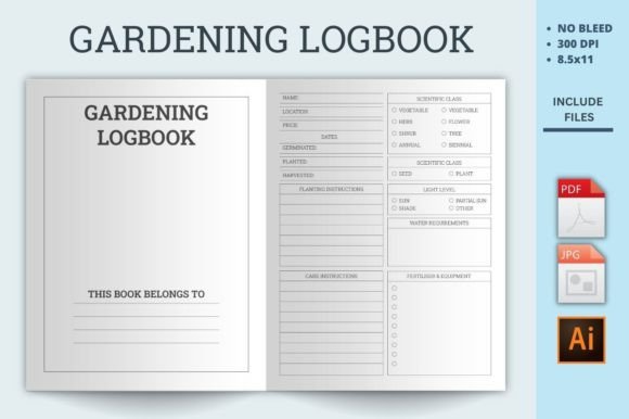 Gardening Planner Kdp Interior Graphics