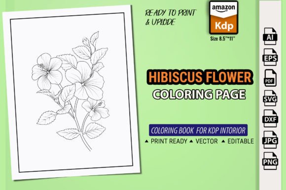 Hibiscus Sharon Flower Coloring Pages Graphics