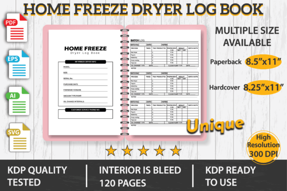 Home Freeze Drying Log Book: Graphics & KDP Interiors