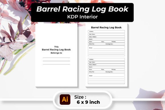 KDP Barrel Racing Log Book Interior Graphics