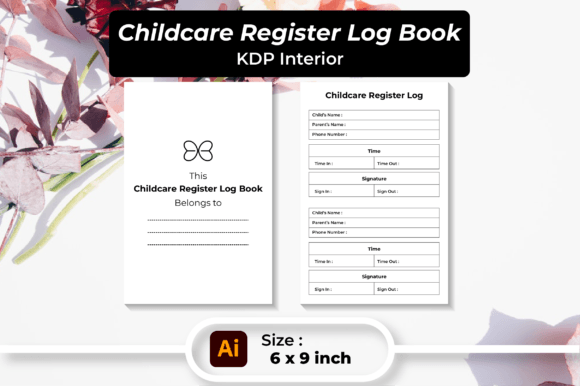 KDP Childcare Register Log Book Interior Graphics