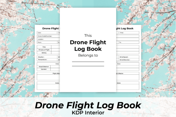 KDP Drone Flight Log Book Interior Graphics for Local Branding