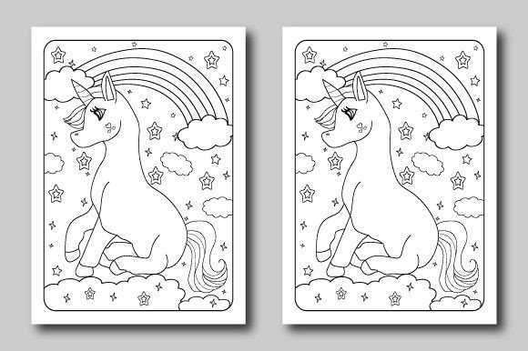 Kids Unicorn Coloring Page Graphics & Coloring Pages