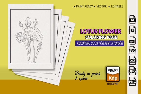 Lotus-water Lily Flower Coloring Page