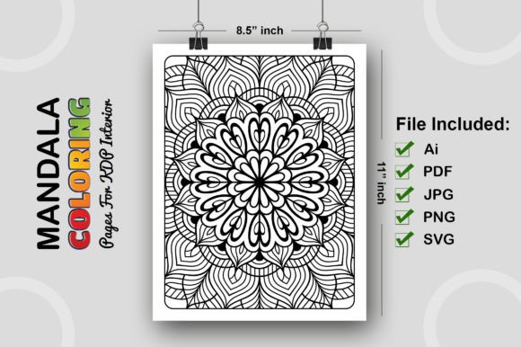 Mandala Coloring Pages KDP Interior 151: A Versatile Graphic Design Asset
