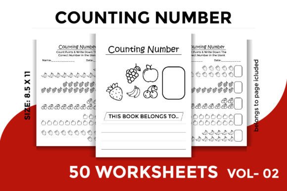 Math Counting Number Activity Worksheets: Graphics for Teaching Materials
