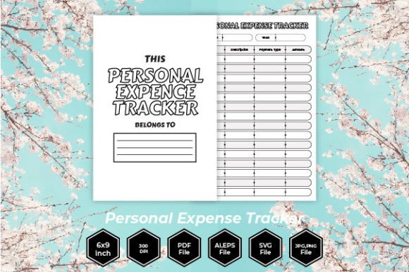 Personal Expense Tracker KDP Interior Graphics