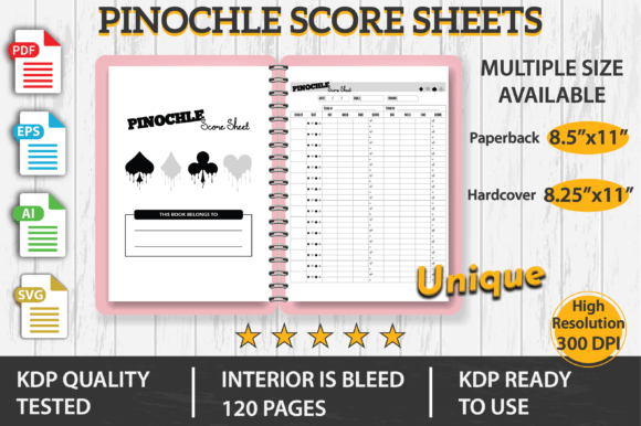 Pinochle Score Sheets KDP Interior
