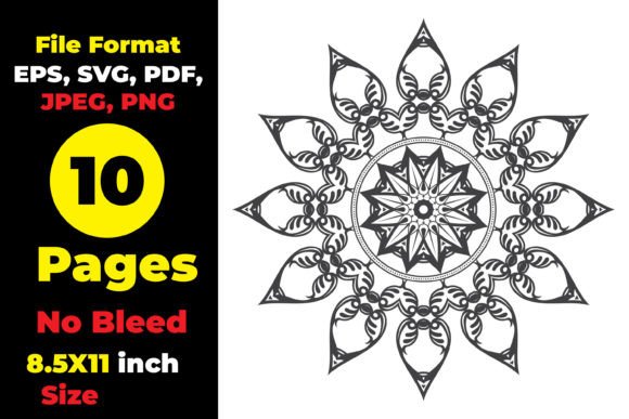 Relax Monochrome Mandala Graphics for Kdp Interiors