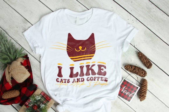 Retro Coffee Cat Lover Graphics for T-Shirt Designs