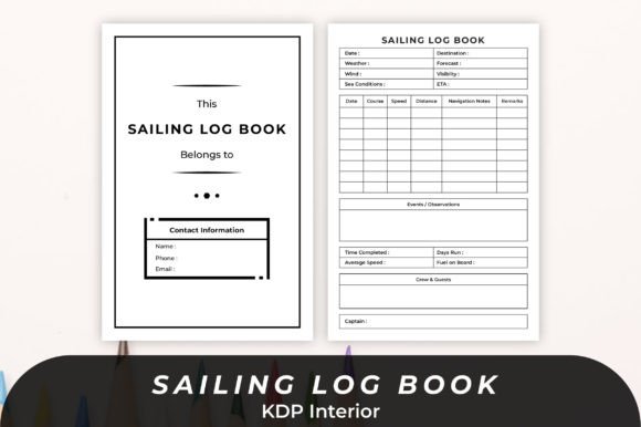 Sailing Log Book KDP Interior Graphics