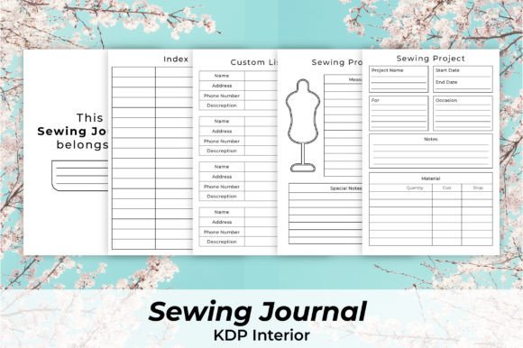 Sewing Planner Journal for KDP Interiors Graphics
