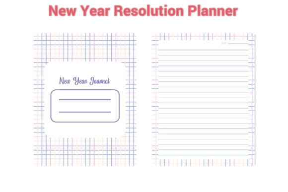 Undated New Year Resolution Planner: Graphics for Kdp Interiors