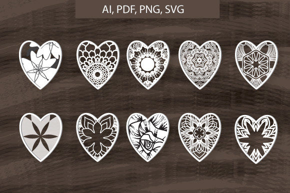 Valentine Heart Mandala SVG Bundle 593
