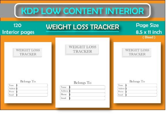 Weight Loss Tracker Interior for KDP: Graphics & Kdp Keywords
