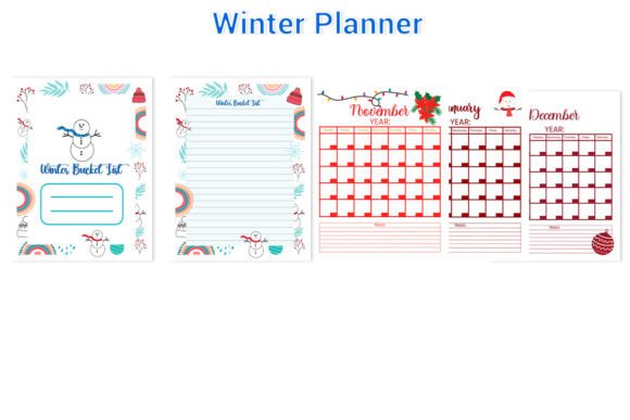 Winter Bucket List Set: Graphics for KDP Interiors