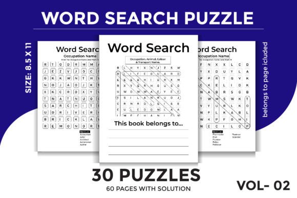 Word Search Learning Puzzles for Kids: Graphics & Teaching Materials